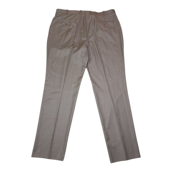 Caravelli Mens Tan Dress Pants 48R Not Hemmed Flat Front Designed In Italy - Picture 3 of 15